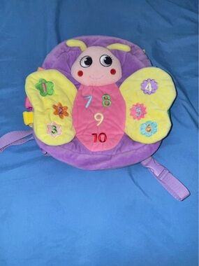 Plush Butterfly Counting Backpack - Purple/Pink/Yellow